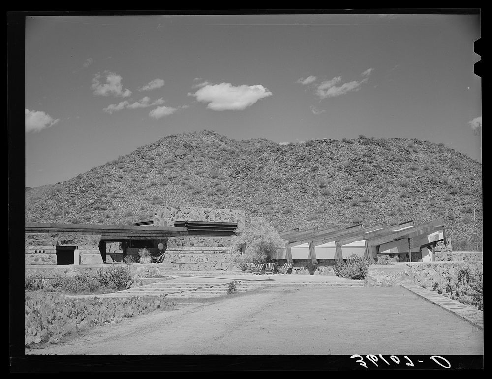 The winter quarters of Frank Lloyd Wright architectual group at foot of McDowell Mountain. Maricopa County, Arizona by…