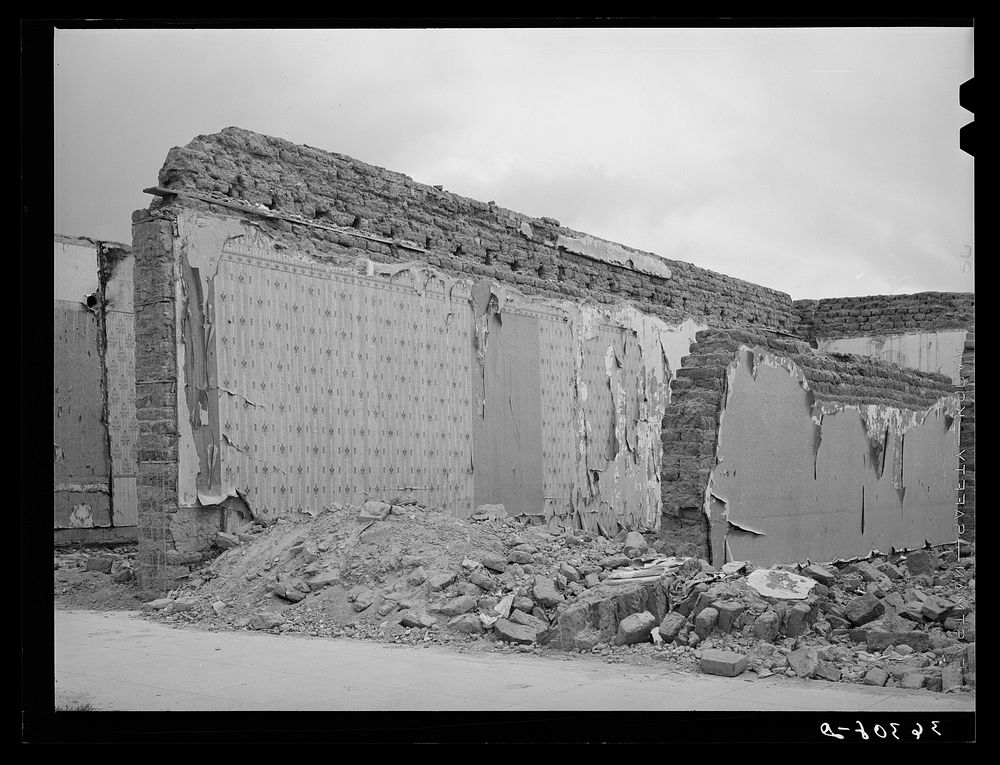 Ruins of old building on the main street of Tombstone, Arizona. While this is not a ghost town (there is still mining…