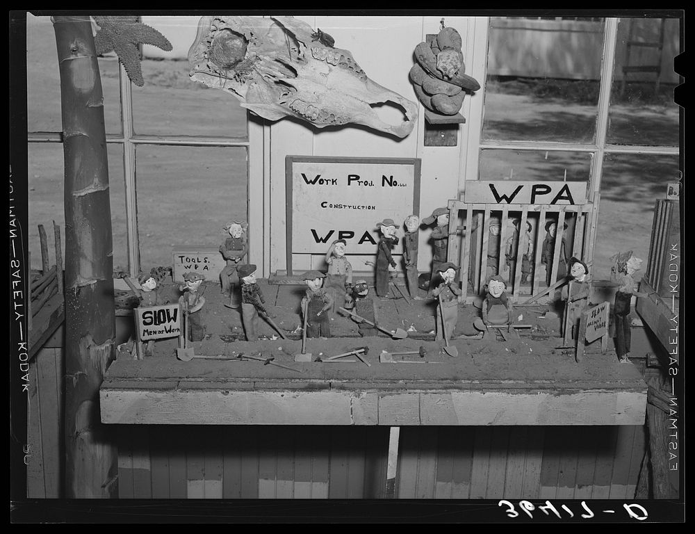 WPA (Work Projects Administration) work as visualized by Homer Tate. Safford, Arizona by Russell Lee