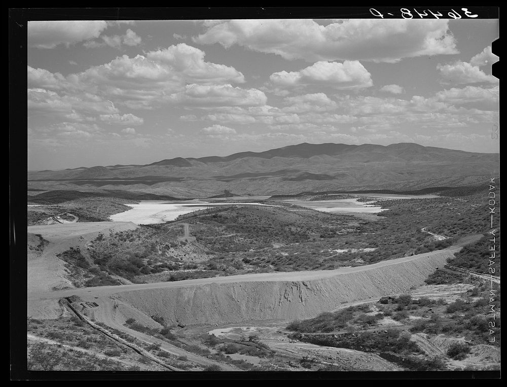 Tailings of copper near Morenci in Greenlee County, Arizona by Russell Lee