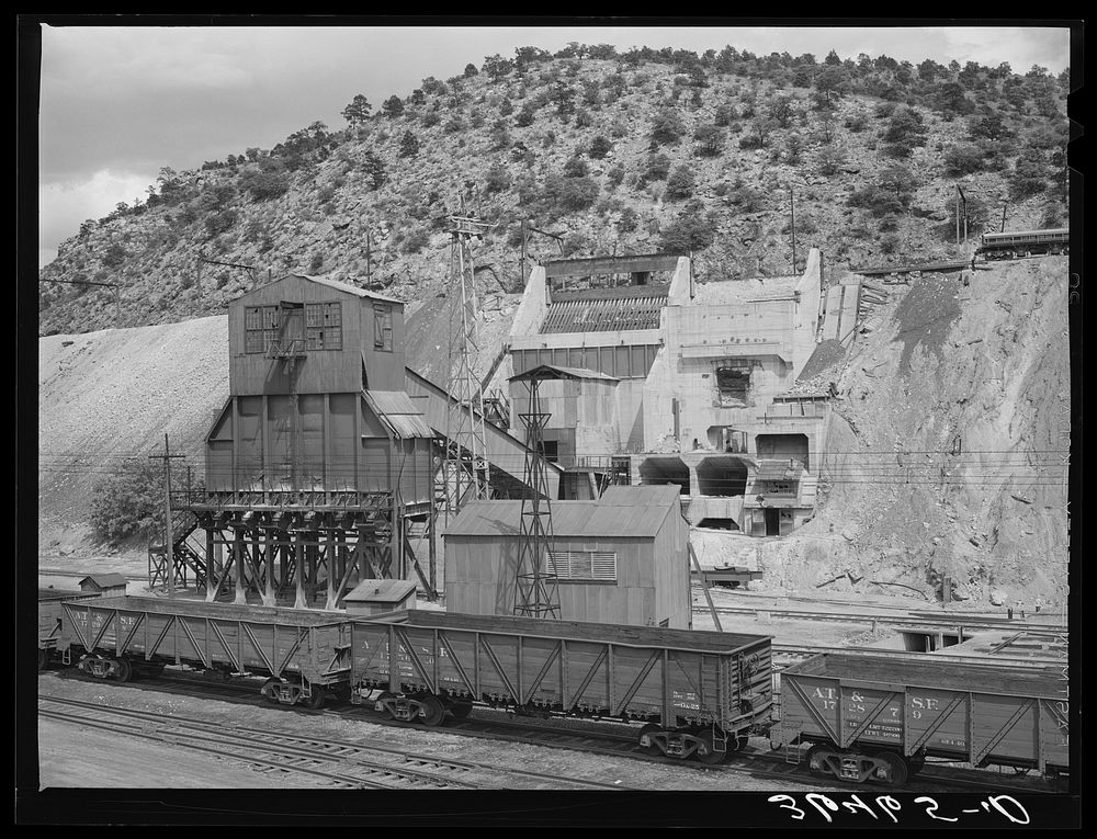 Ore loader at Santa Rita copper mine. New Mexico by Russell Lee