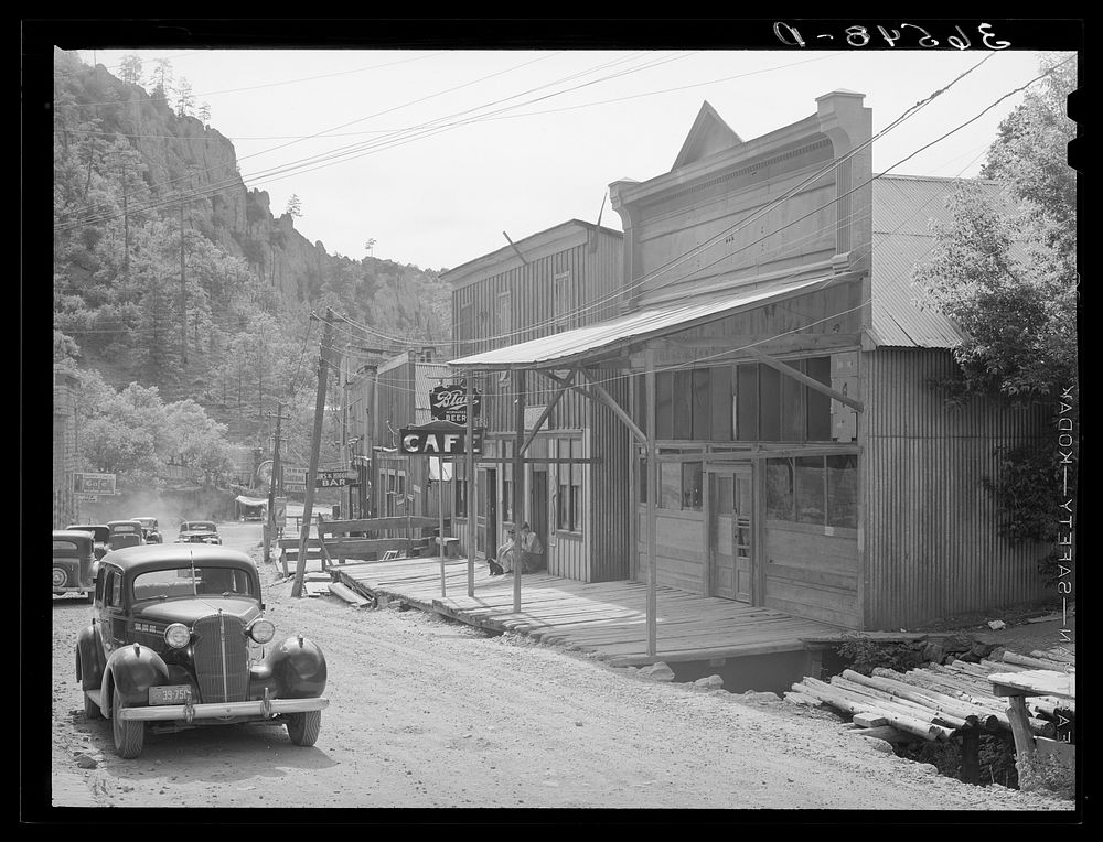 On the main street of Mogollon, New Mexico by Russell Lee