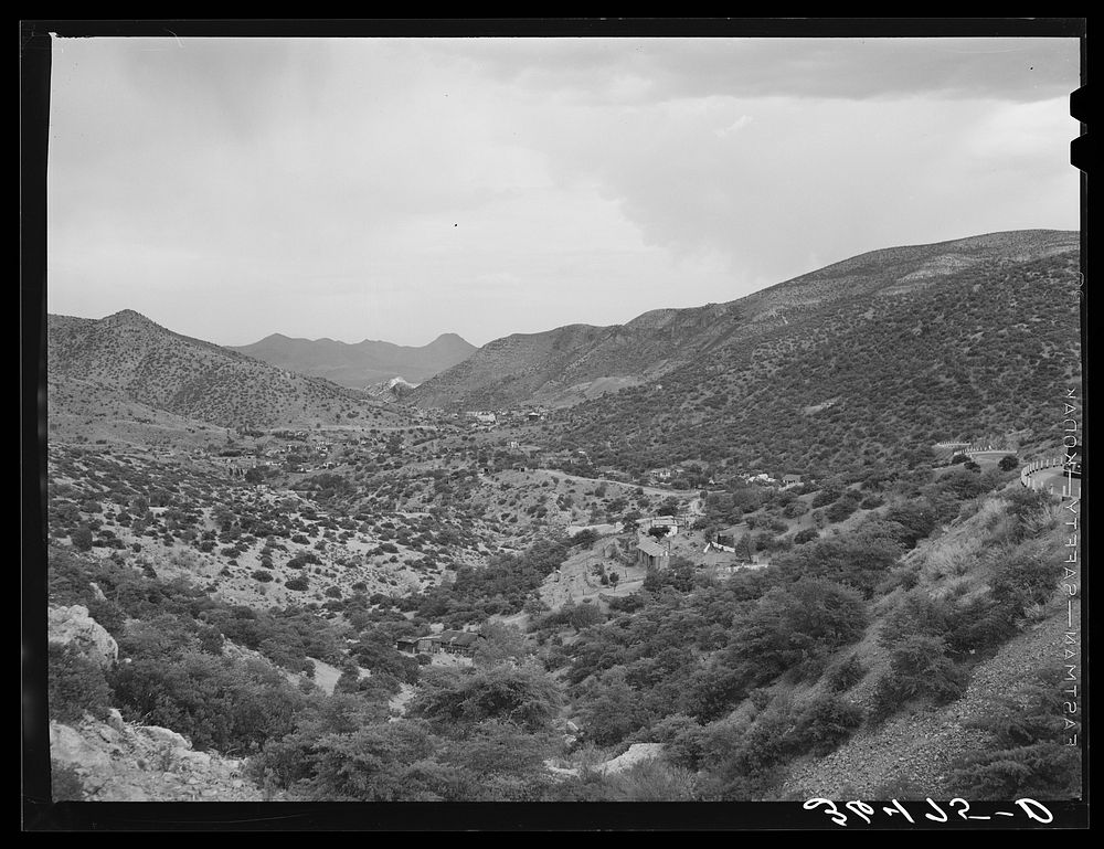 Looking down the valley to Bisbee, Arizona by Russell Lee
