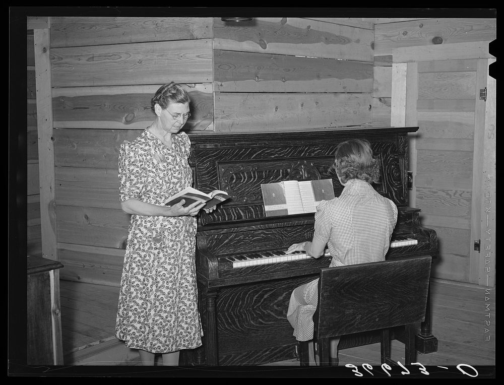Singing at Sunday school. Pie Town, New Mexico by Russell Lee