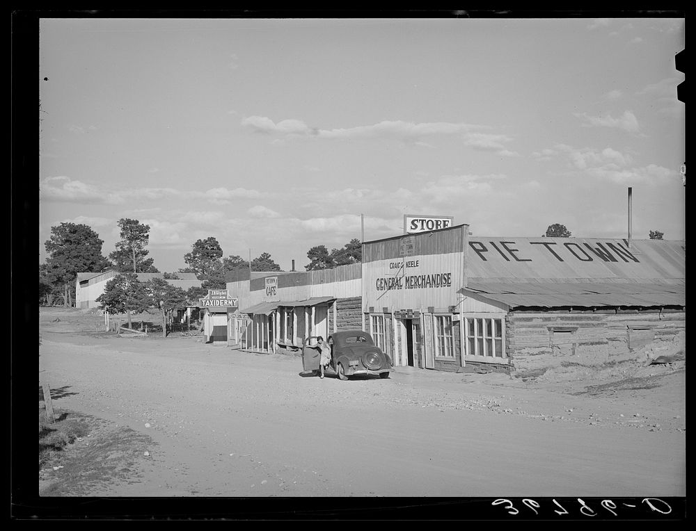 Business section of Pie Town, New Mexico by Russell Lee