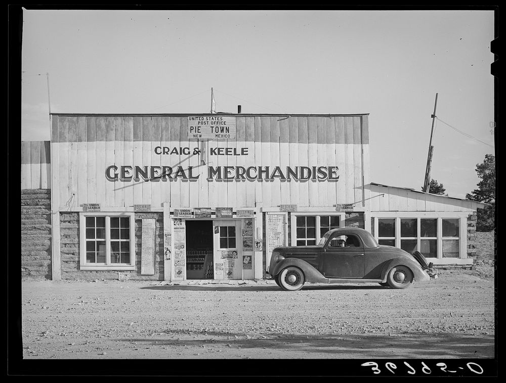 [Untitled photo, possibly related to: General store, Pie Town, New Mexico. The post office has been moved from this store to…