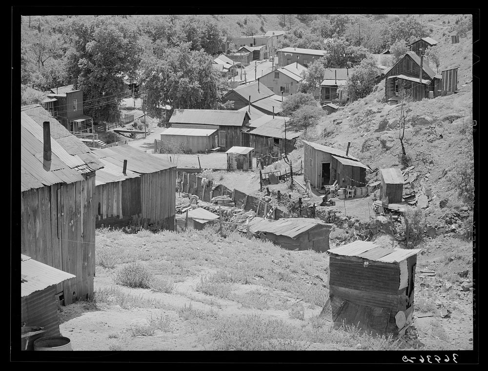 Miners' homes at Mogollon, New Mexico by Russell Lee