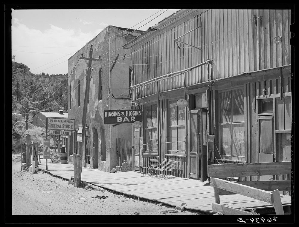Detail of main street. Mogollon, New Mexico by Russell Lee