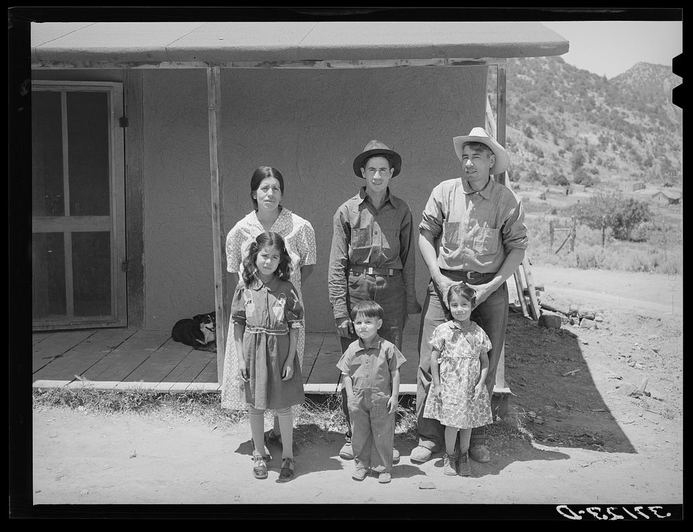 Spanish-American farm family. Amalia, New Mexico by Russell Lee