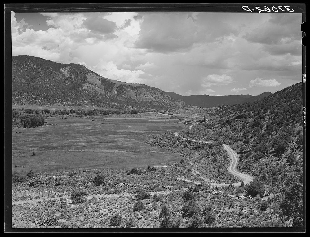 Valley of the Rio Costilla, New Mexico. Refer to caption # 37059 D by Russell Lee