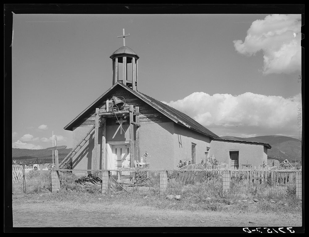 Catholic church at Llano de San Juan, New Mexico by Russell Lee