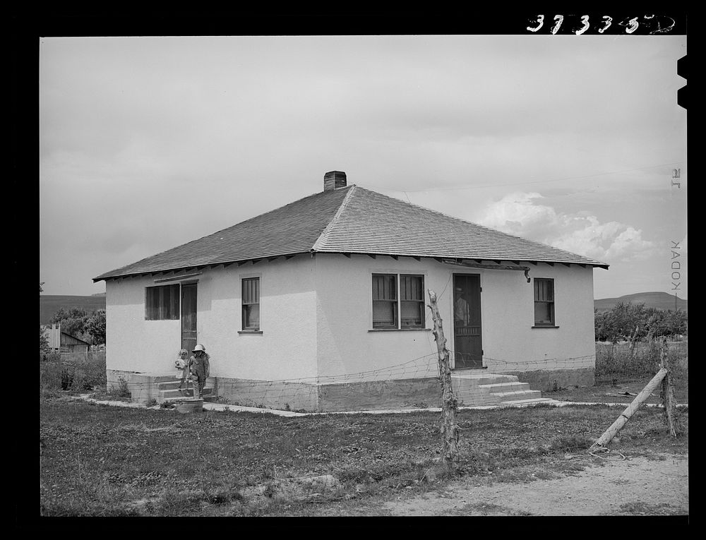 Home of Mormon farmer which was built with FSA (Farm Security Administration) loan. Snowville, Utah by Russell Lee