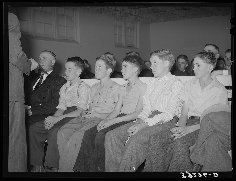 Mormon boys, young members of the priesthood. Mendon, Utah by Russell Lee