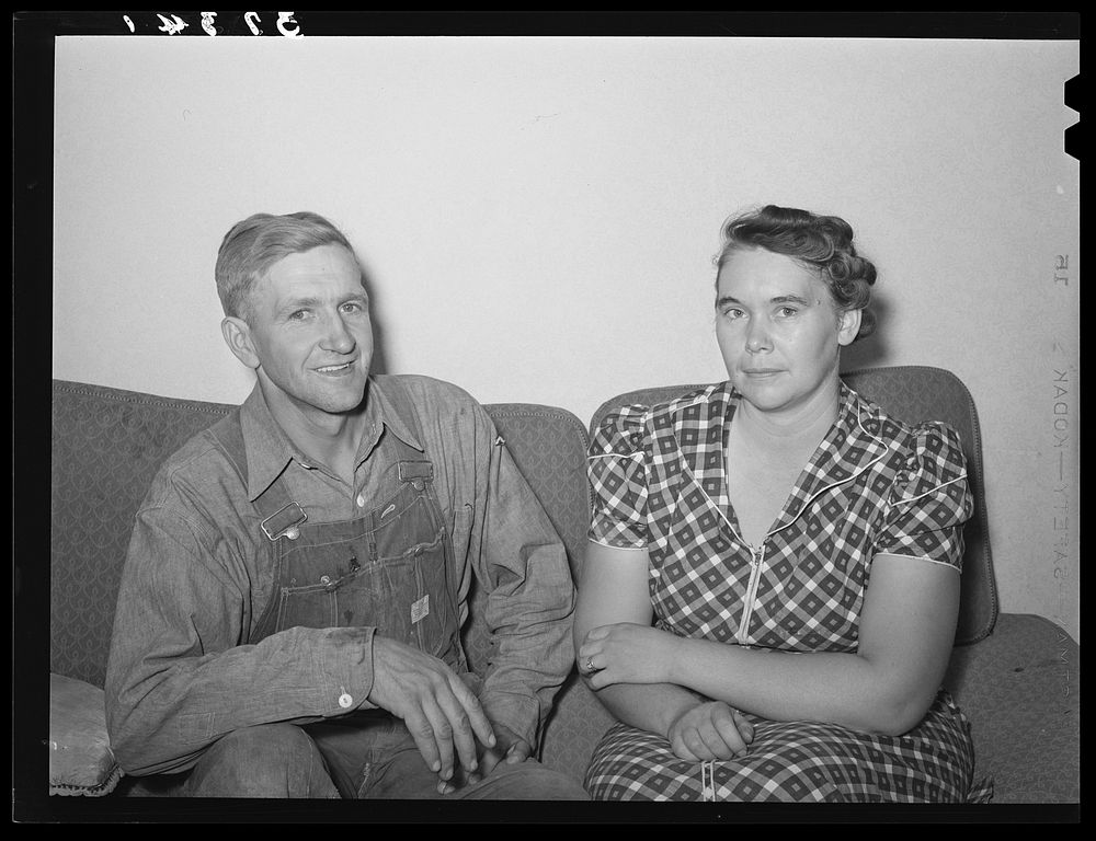Mormon farmer and his wife. Box Elder County, Utah by Russell Lee