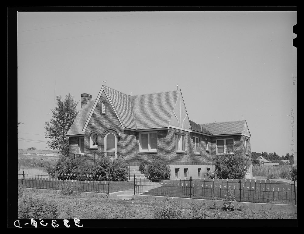 New house of Mormon farmer. Mendon, Utah by Russell Lee