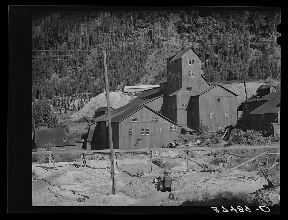 Mill at Camp Bird Mine. Camp Bird, Colorado by Russell Lee
