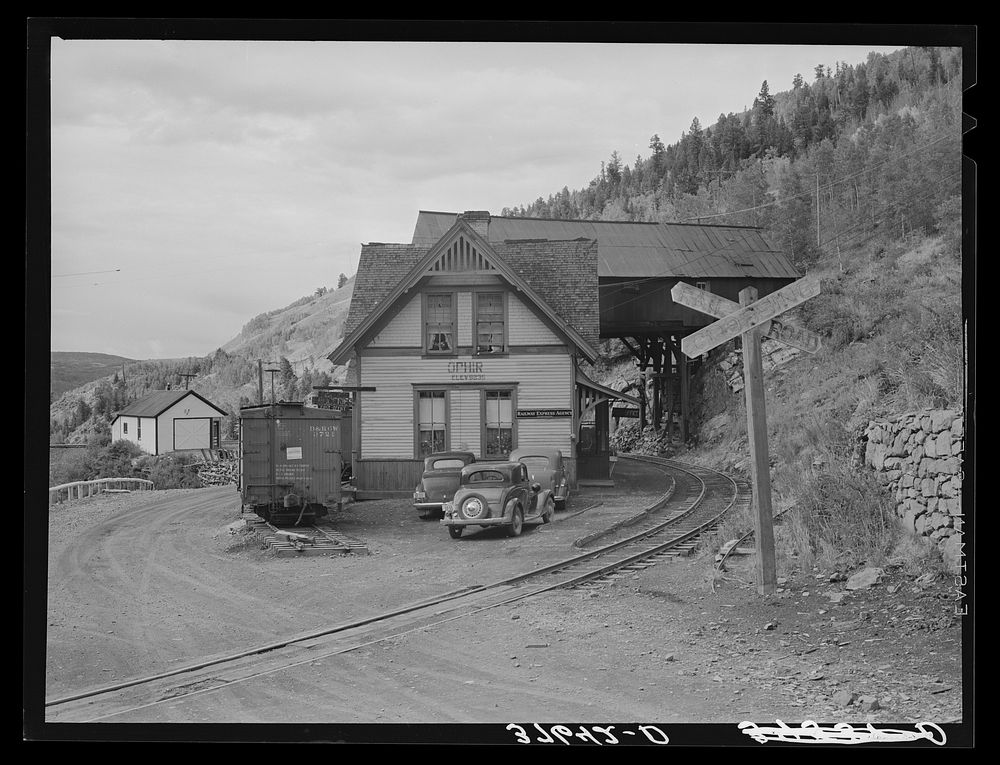Railway station at Ophir, Colorado by Russell Lee