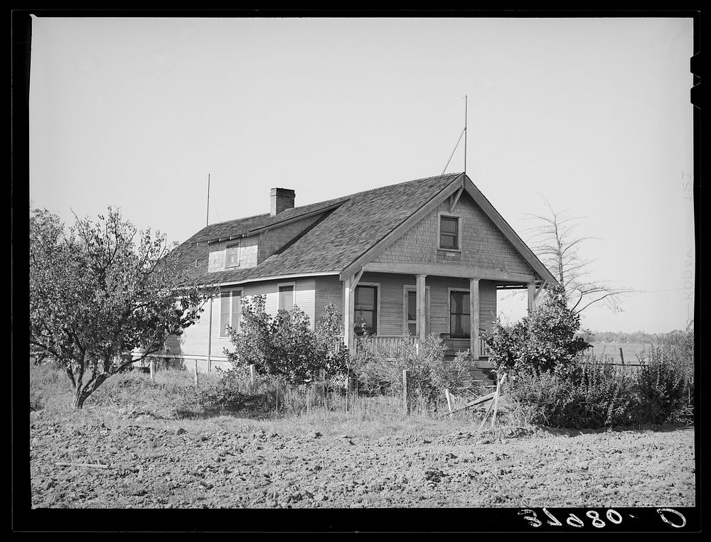 Farm home of Elof Hansen owner of land in Yuba County, California. He owes federal land bank loan of twenty-two hundred…