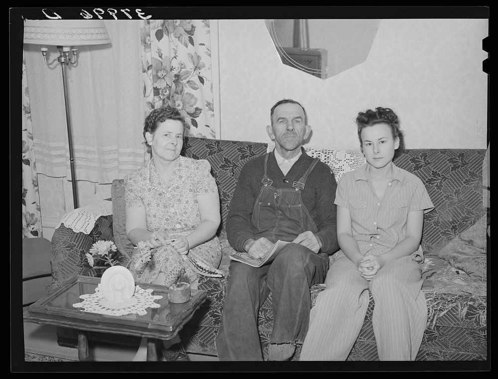 Family of Paul Erickson, small farm owner in Yuba County, California by Russell Lee