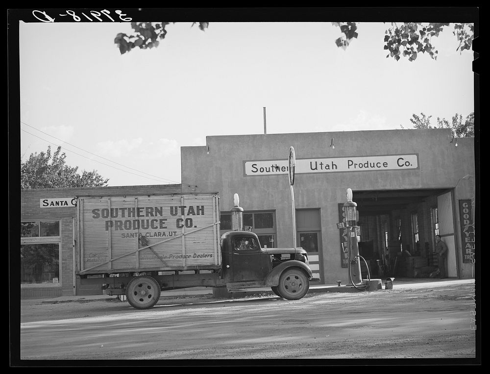 Warehouse of produce company. Santa Clara, Utah. Much local produce is shipped to other states. See general caption by…