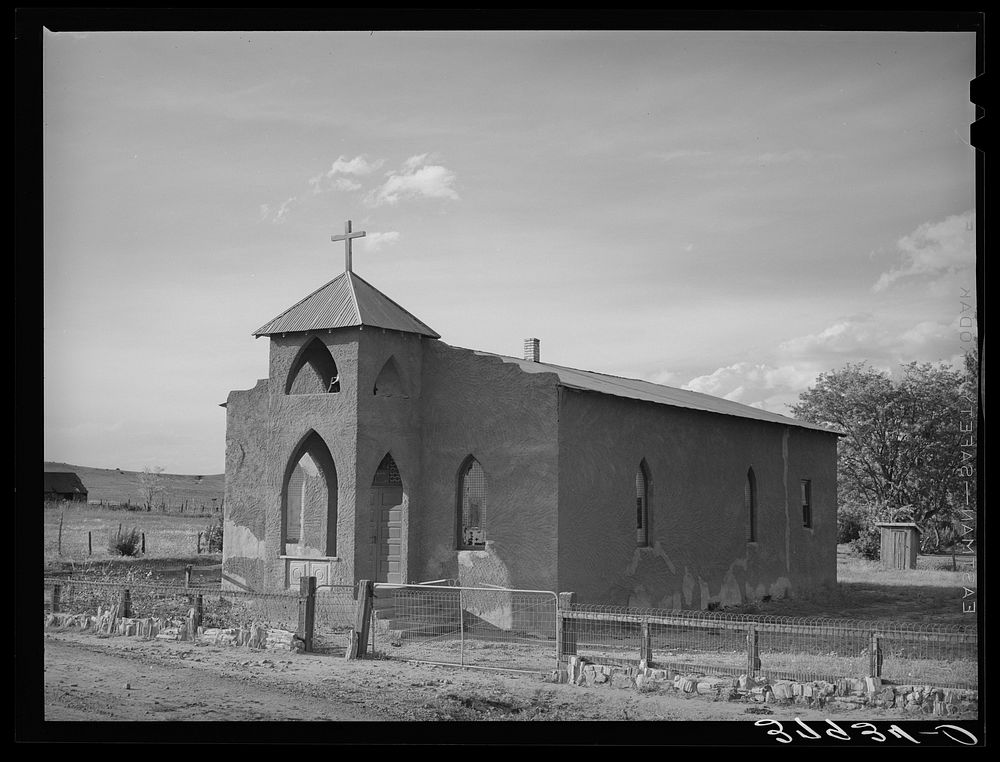[Untitled photo, possibly related to: Church. Concho, Arizona] by Russell Lee