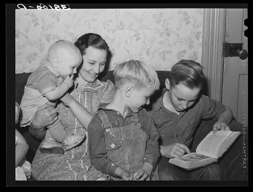 Family of Mormon farmer. Santa Clara, Utah by Russell Lee