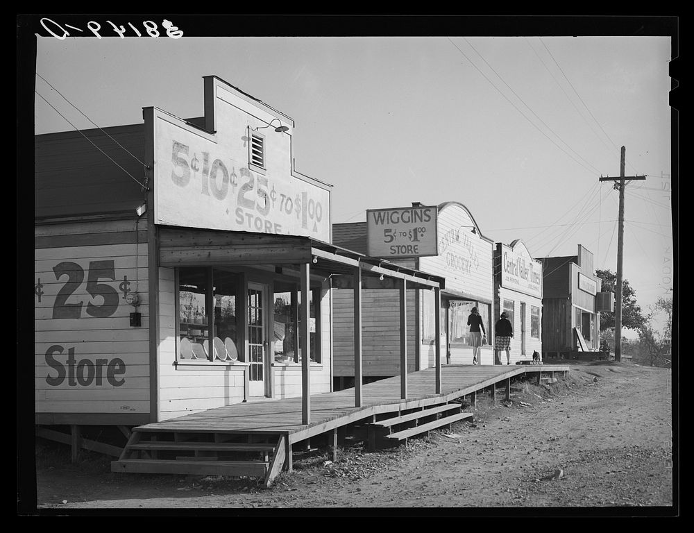 Some of the business enterprises at Central Valley, California. This section of the town has lost business because the main…
