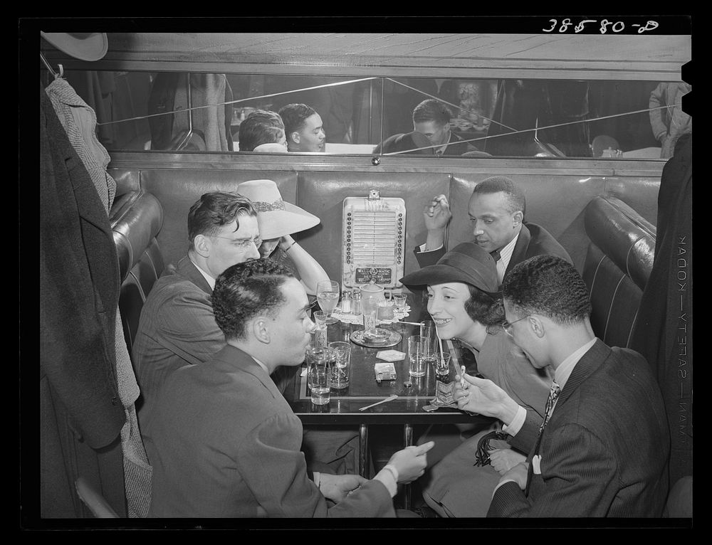 Booth in African American tavern on southside of Chicago, Illinois by Russell Lee
