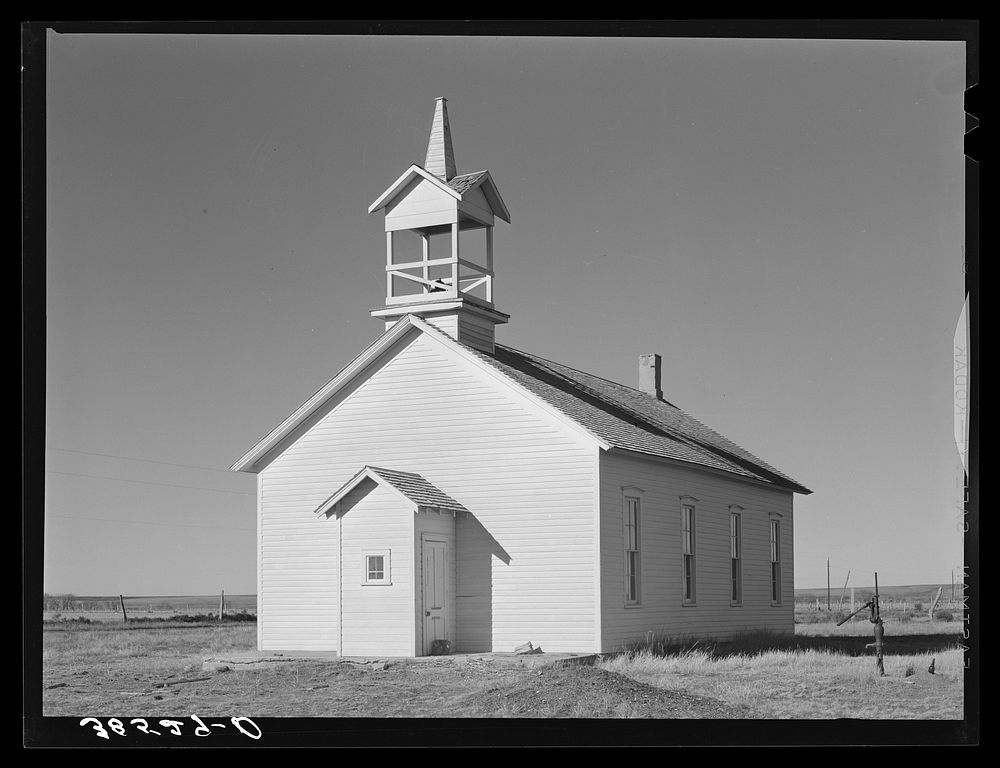 Country church on Highway 83. Norton County, Kansas by Russell Lee