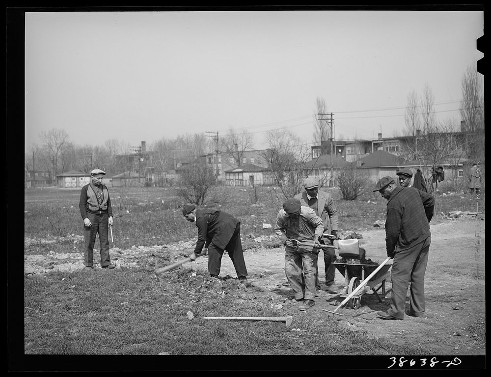 WPA (Work Projects Administration) work on playground on southside of Chicago, Illinois by Russell Lee