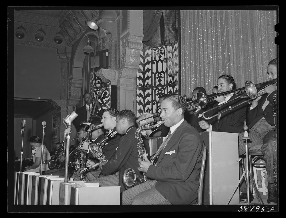 The band at the Savoy Ballroom. Chicago, Illinois by Russell Lee
