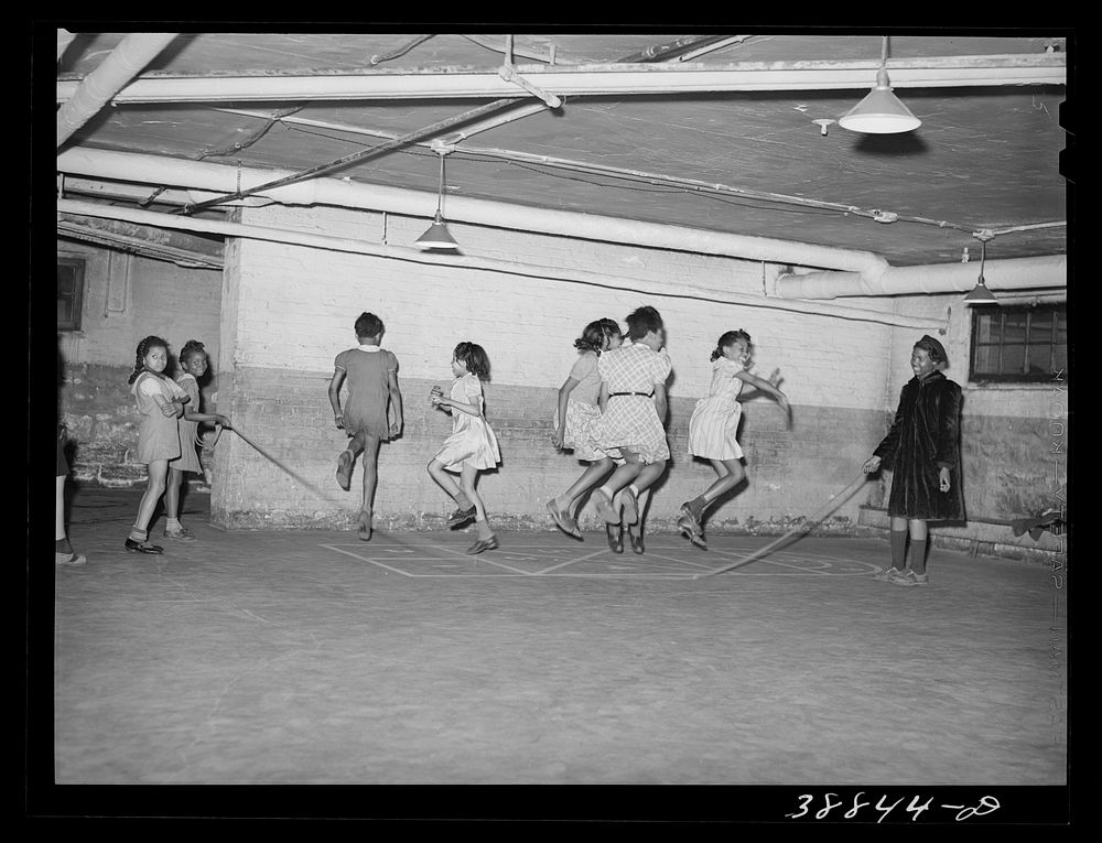 The basement of the Good Shepherd Community Center is largely used for recreational purposes. Chicago, Illinois by Russell…
