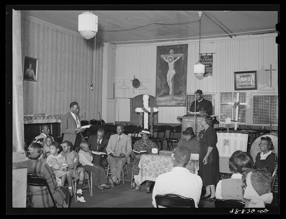During the services of the "storefront" Baptist church. Chicago, Illinois by Russell Lee