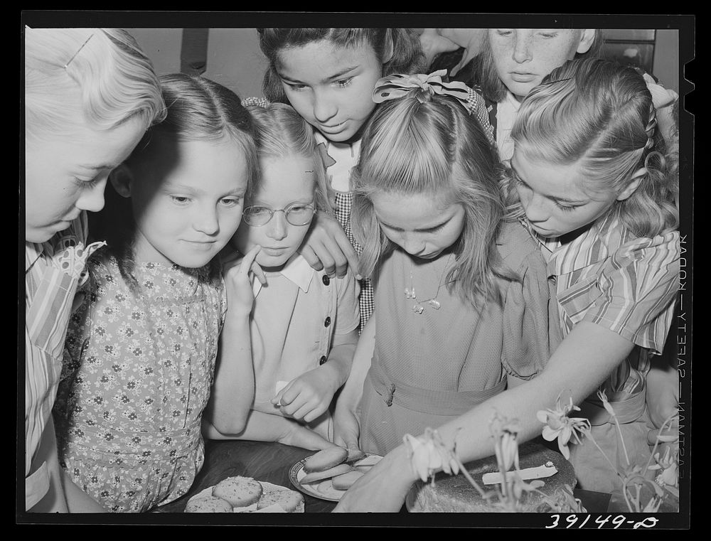 Children having refreshments at the 4-H Club Spring fair at Adrian, Oregon by Russell Lee