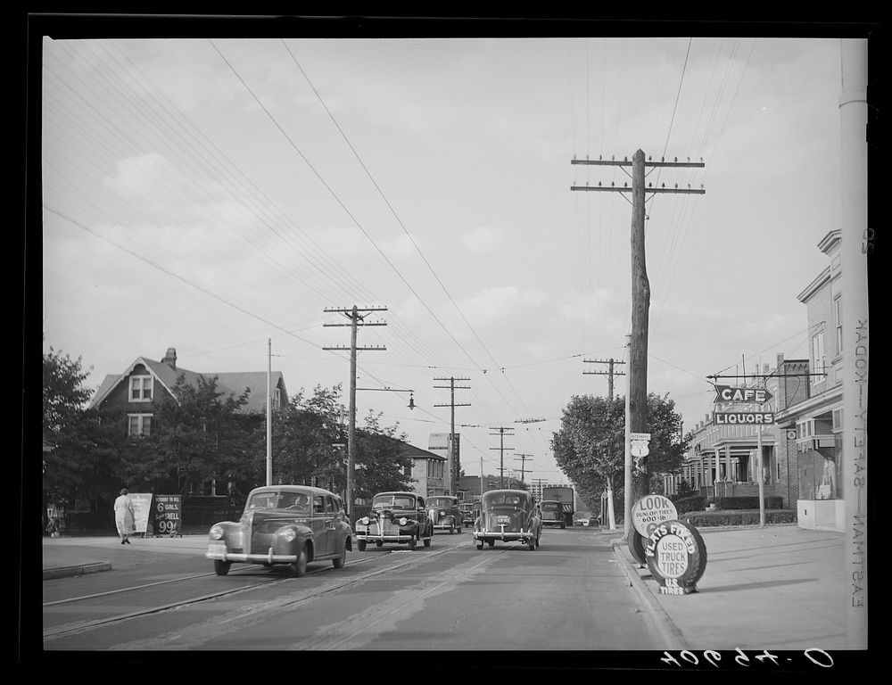 Baltimore-Washington Boulevard. U. S. Highway No. 1. Baltimore, Maryland. Sourced from the Library of Congress.
