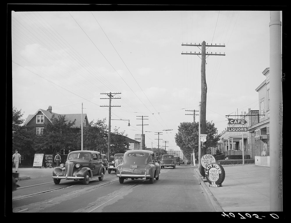 Baltimore-Washington Boulevard, U.S. Highway No. 1. Baltimore, Maryland. Sourced from the Library of Congress.