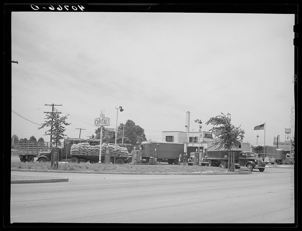 Truckers' service station. New York Avenue near Bladensburg Road, Washington, D.C., along U.S. No. 1. Sourced from the…