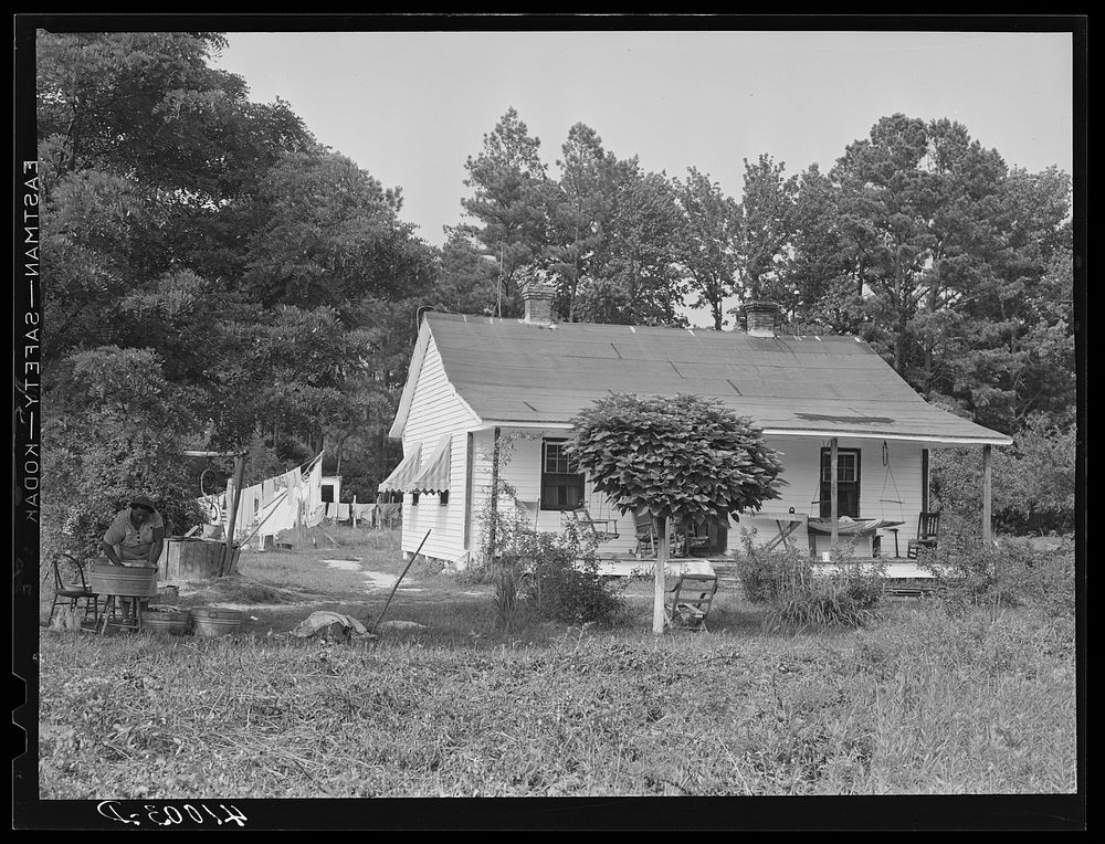 The newly whitewashed home of FSA (Farm Security Administration) client Harry Handy. Scotland, Maryland. Sourced from the…