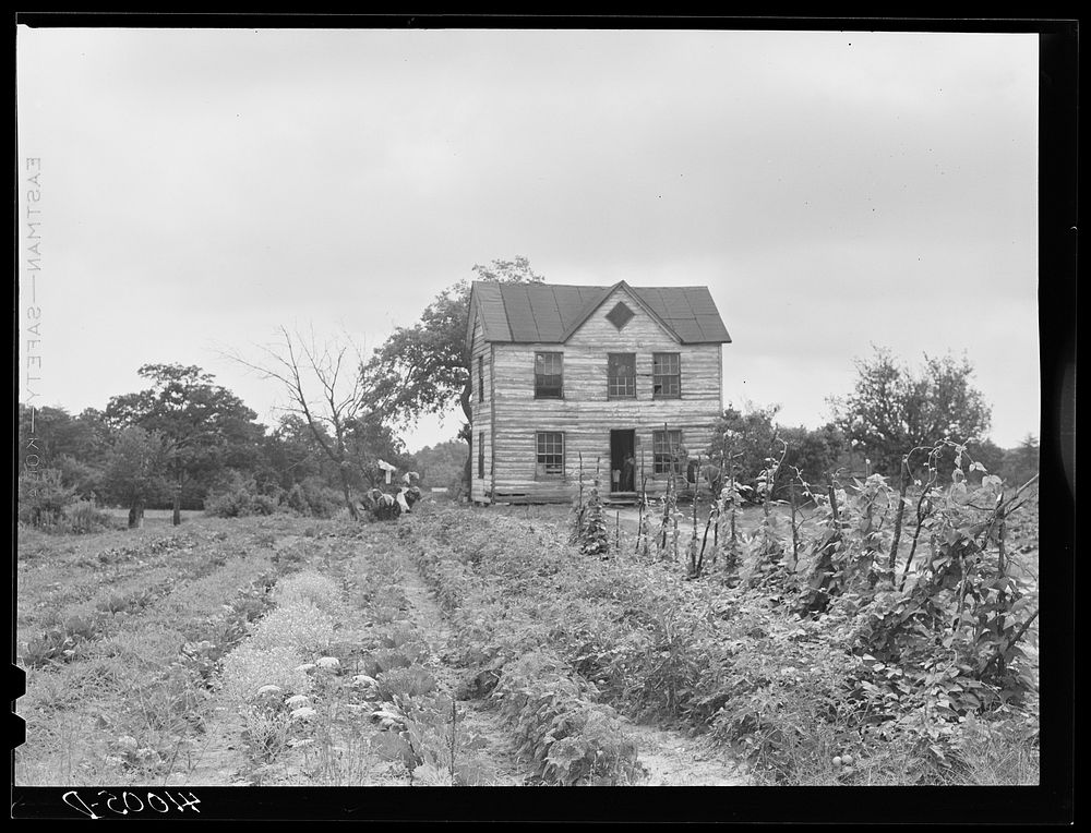 The house and home garden of William Sanders,  farmer, who has just begun receiving FSA (Farm Security Administration) aid.…