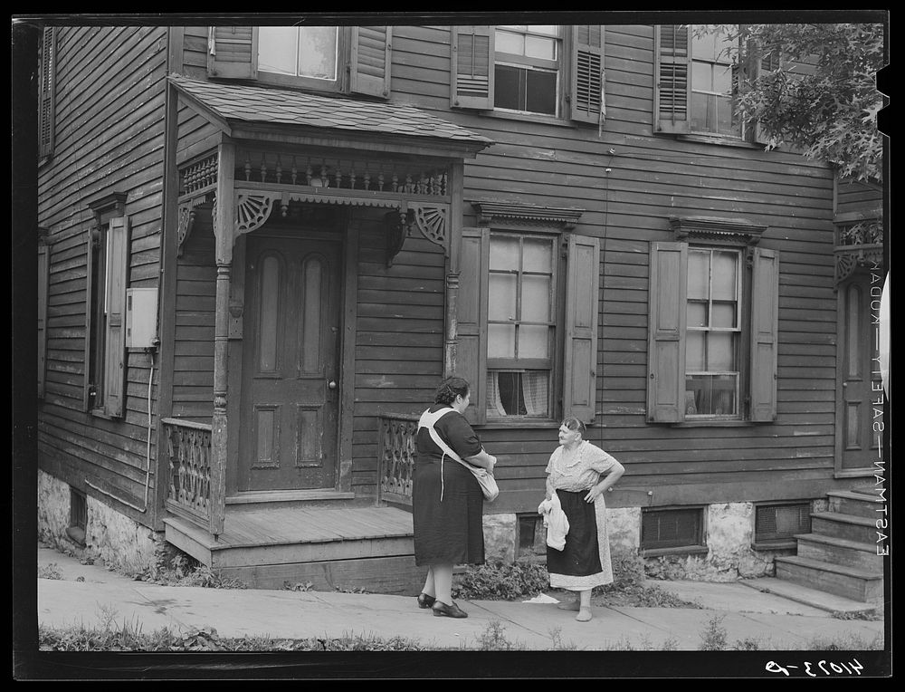 Two women living on the main street of Upper Mauch Chunk, Pennsylvania. Sourced from the Library of Congress.