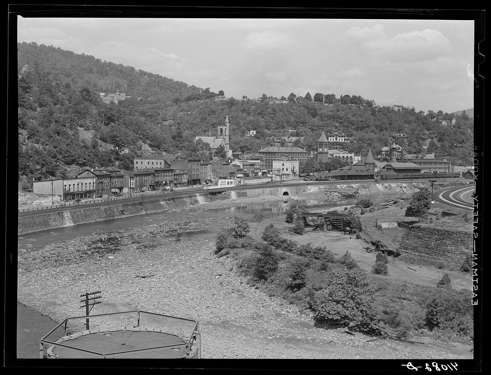 [Untitled photo, possibly related to: View of Mauch Chunk, Pennsylvania, showing Lehigh River in the foreground]. Sourced…