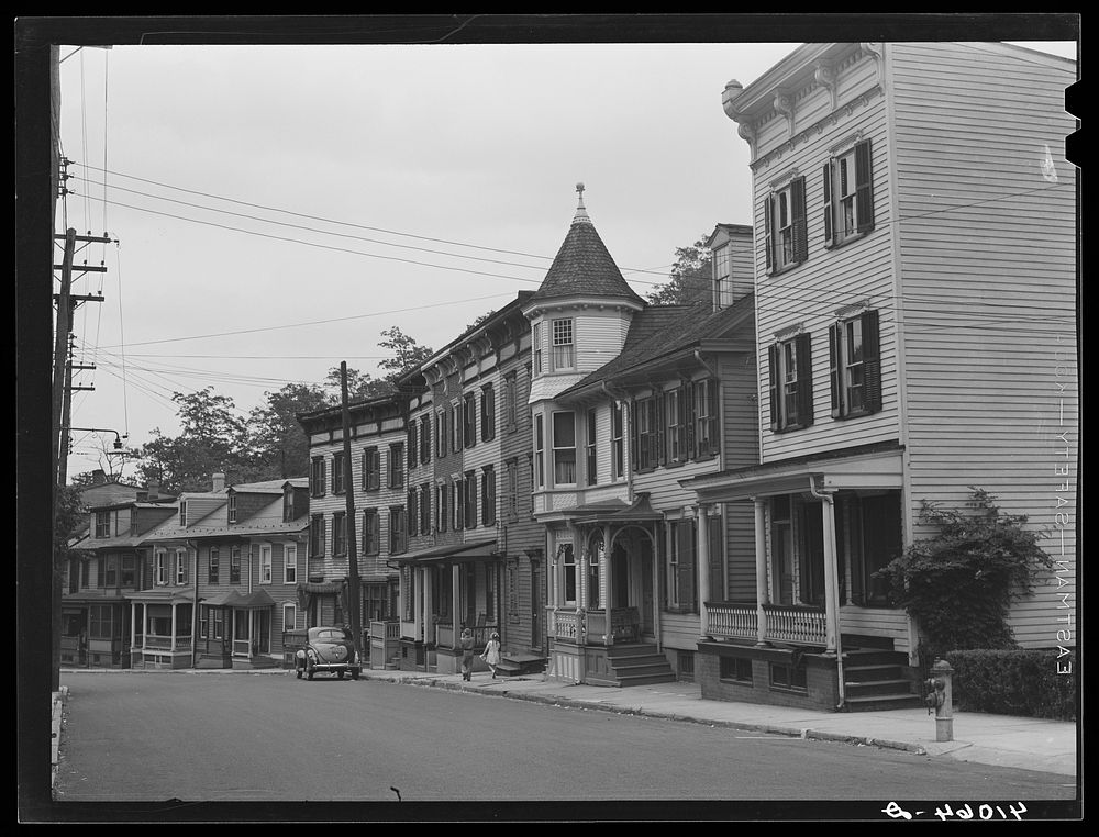 Houses on Broadway. Mauch Chunk, Pennsylvania. Sourced from the Library of Congress.
