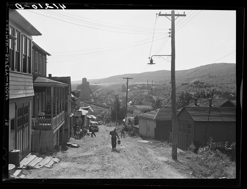Street scene in the mining town of Lansford, Pennsylvania. Sourced from the Library of Congress.