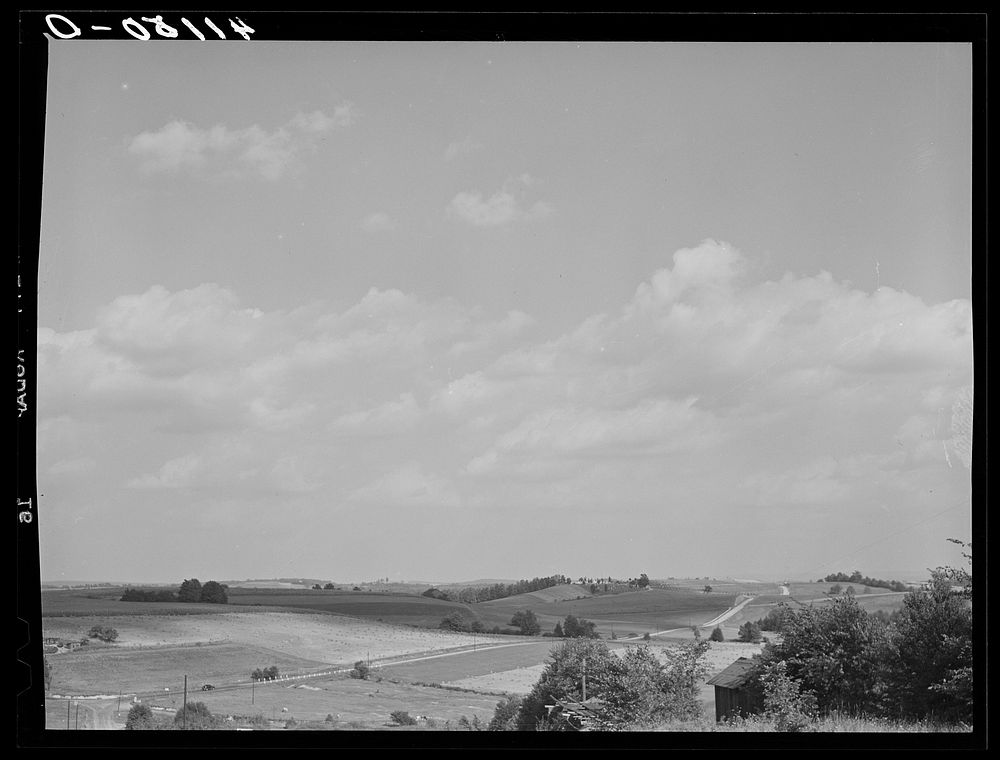 Farm landscape near Falls Creek, Pennsylvania. Sourced from the Library of Congress.
