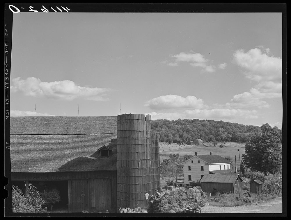 Silo and landscape near Liberty, Pennsylvania. Sourced from the Library of Congress.