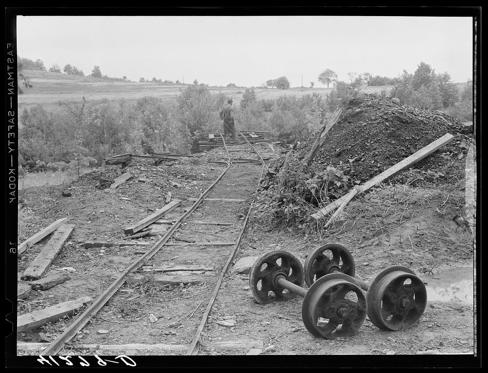 At the mine workings on the farm of William Giles. Union Township, Pennsylvania. Sourced from the Library of Congress.