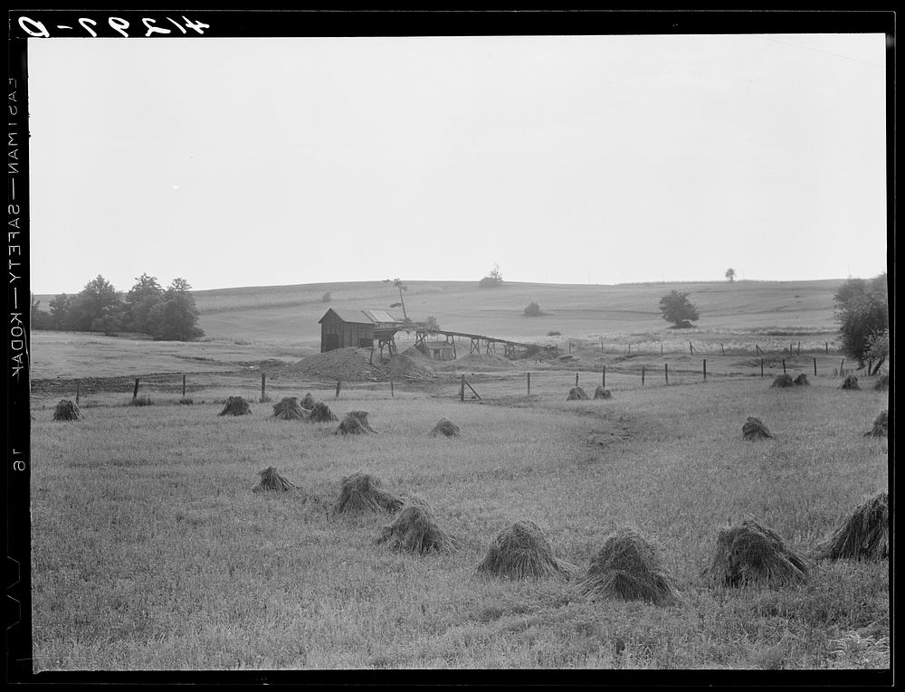 Mine workings on a farm near Saint Mary's, Pennsylvania. Sourced from the Library of Congress.