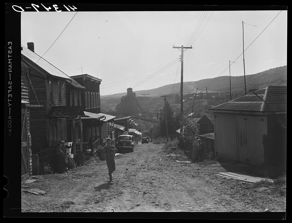 [Untitled photo, possibly related to: Street scene in the mining town of Lansford, Pennsylvania]. Sourced from the Library…