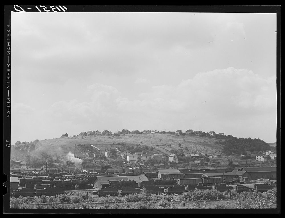 Railroad yards and houses. Du Bois, Pennsylvania. Sourced from the Library of Congress.