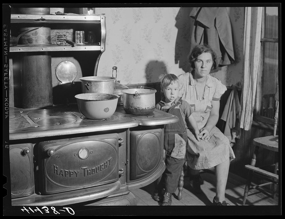 [Untitled photo, possibly related to: Mrs. Garland and her little boy. Family lives in the submarginal farm area of Rumsey…